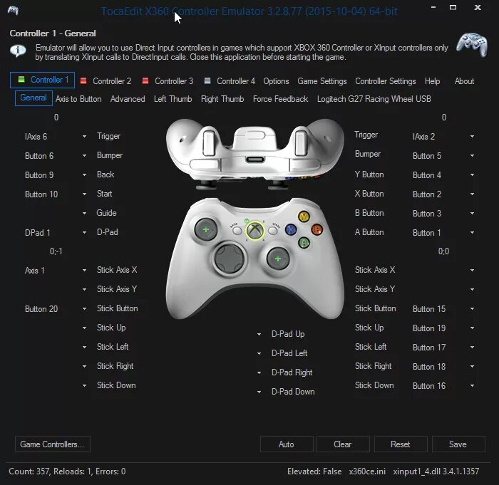 Управление на геймпаде Xbox 360. X360ce • эмулятор контроллера Xbox 360. Xbox 360 Controller Emulator (x360ce) 3.2.9.82. Эмулятор геймпада для PC x360ce. Настроить джойстик xbox