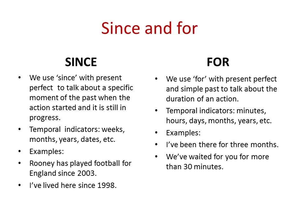 Составить предложение since. For и since в английском языке. For since правило. Present perfect since. Употребление since и for.