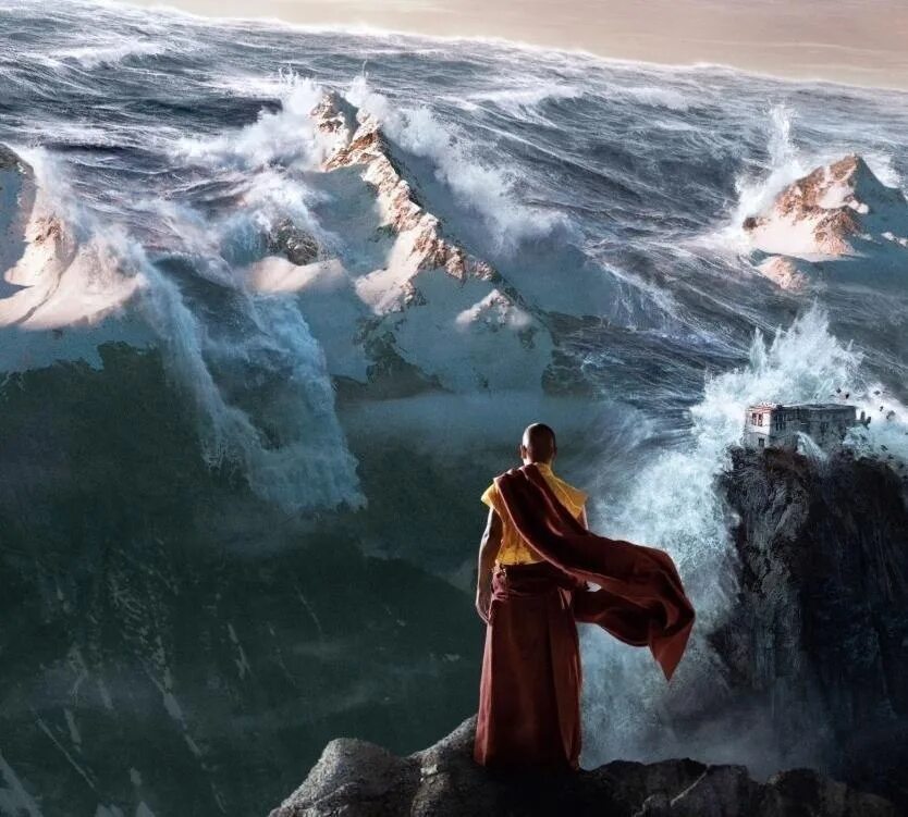 Как быть сильнее мыслями. Мудрец на горе. Буддийский монах в горах. Мудрец в горах. Монах в горах Тибета.