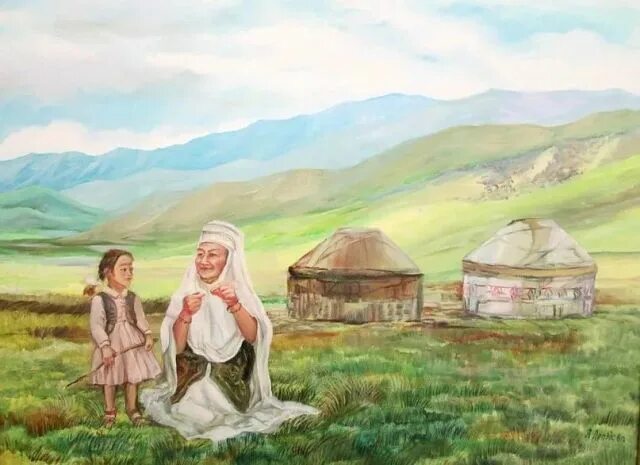 Юрта и девушка. Ақ күн. Праздник наурыз для детей. Ақ күн. Рисунок на тему наурыз.