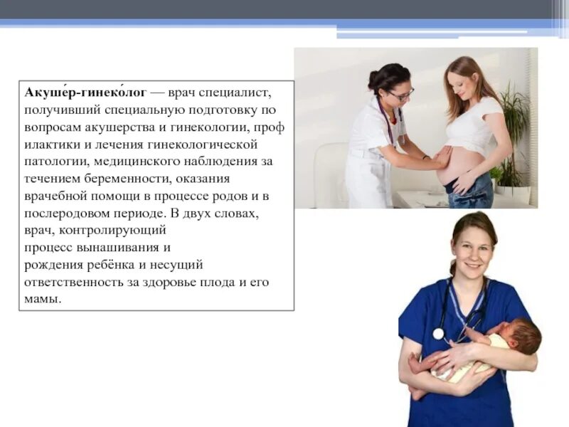 Сколько врачей гинекологов. Акушер гинеколог для презентации. Акушер это кратко.