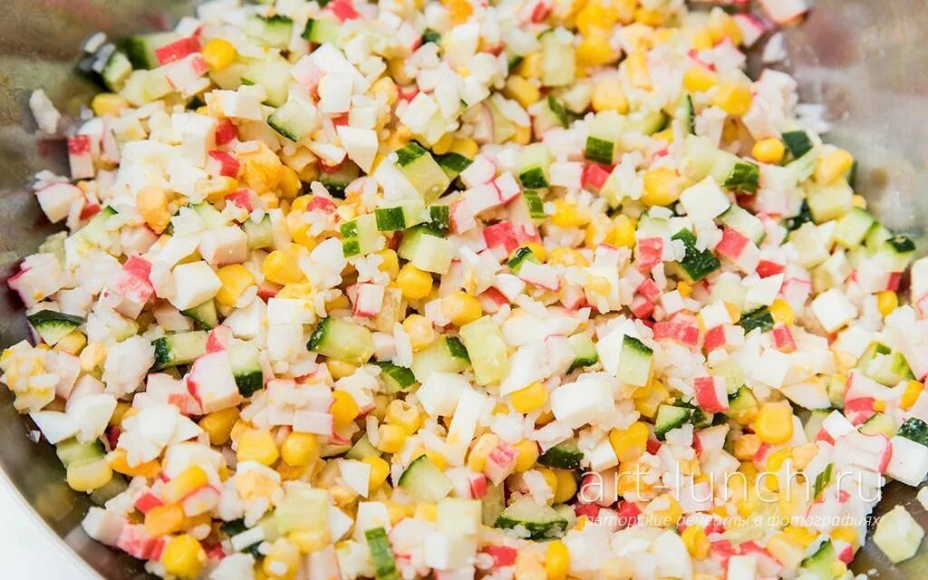 Крабовые палочки кукуруза огурец рецепт