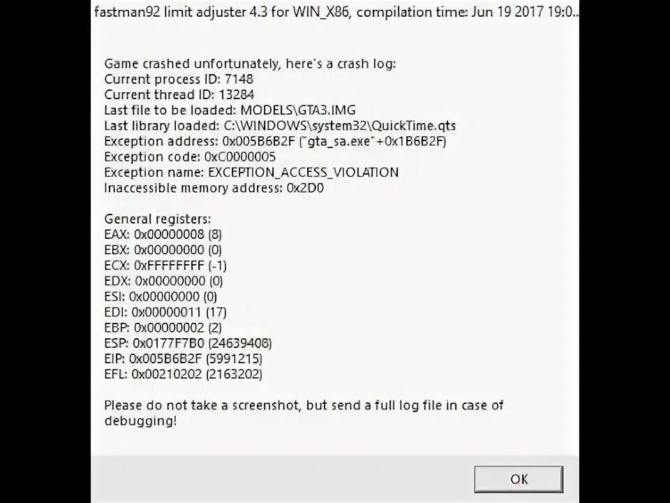 Limit adjuster для gta san andreas. Fastman92 limit adjuster 6. Fastman92 limit adjuster 6. Ошибка fastman92. Ошибка самп fastman92 limit adjuster.