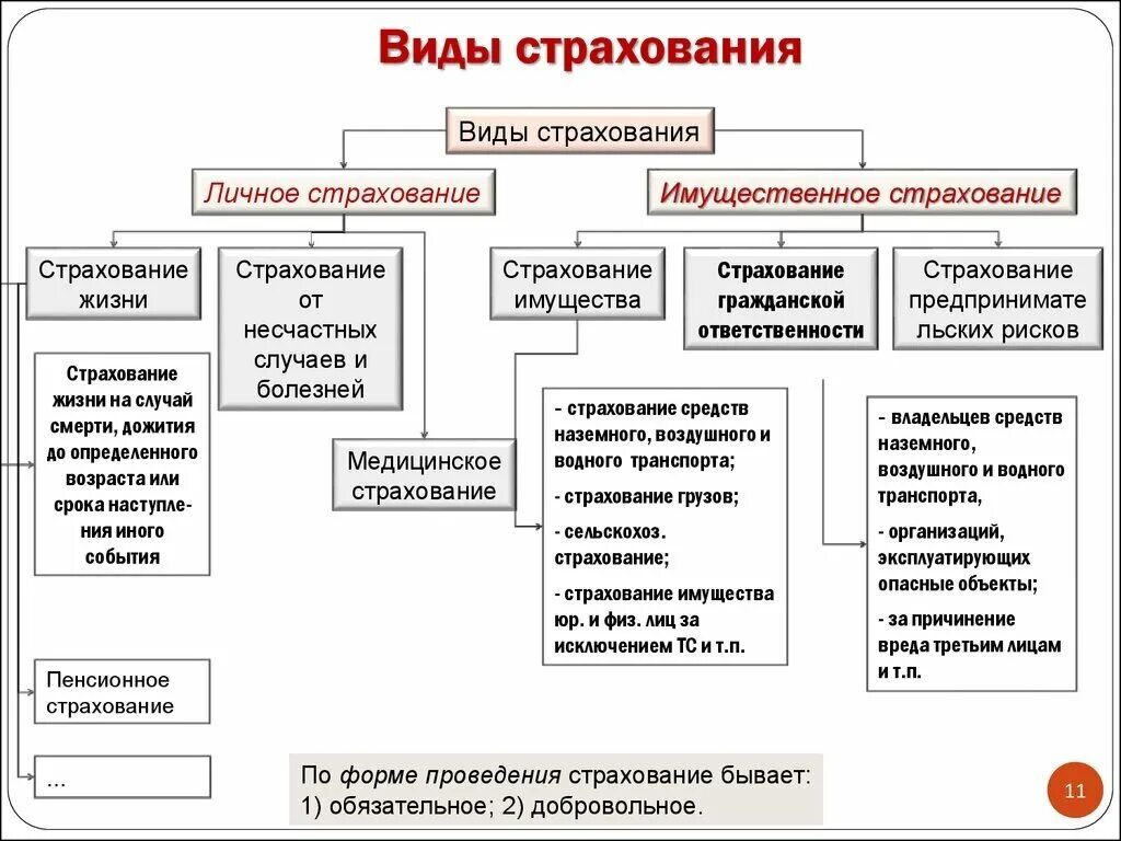 Виды страхового дела