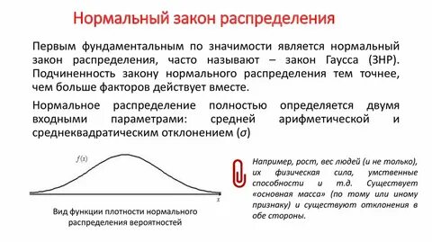 Подчиняется нормальному закону распределения