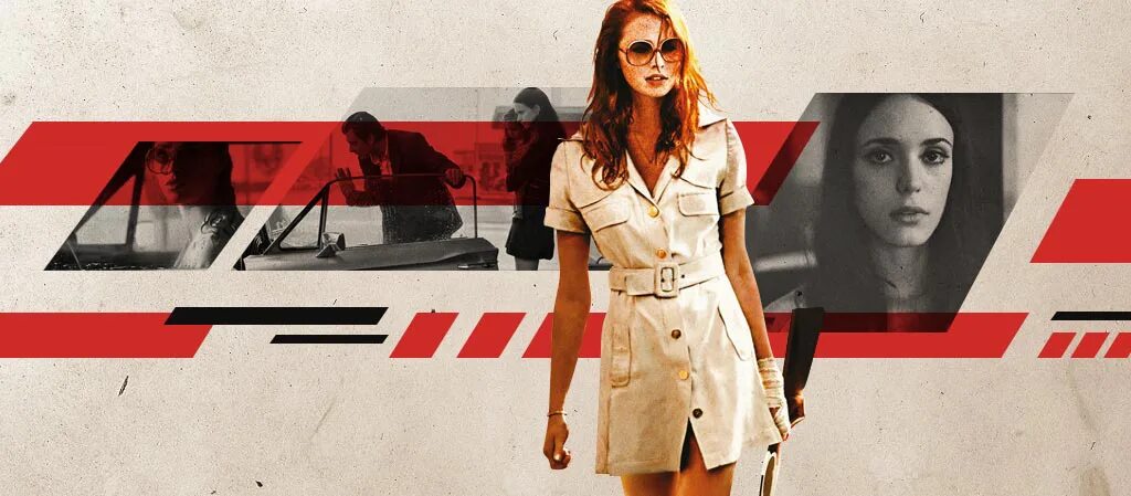 девушка стреляет.