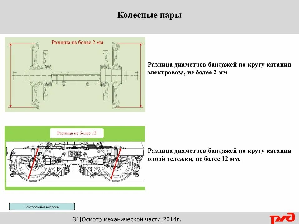 Инструкция по формированию колесных пар. Контроль геометрических параметров тележек тепловоза. разница бандажей колесных пар эд9м. разности диаметров колесной пары тележки. разность диаметров колес грузового вагона.