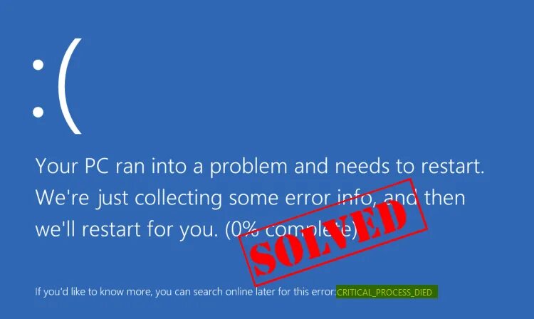 Ошибка синий экран critical. Синий экран process died. critical process died. ошибка critical process died windows 10. died синий экран.