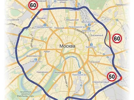 Карта скорости на дорогах