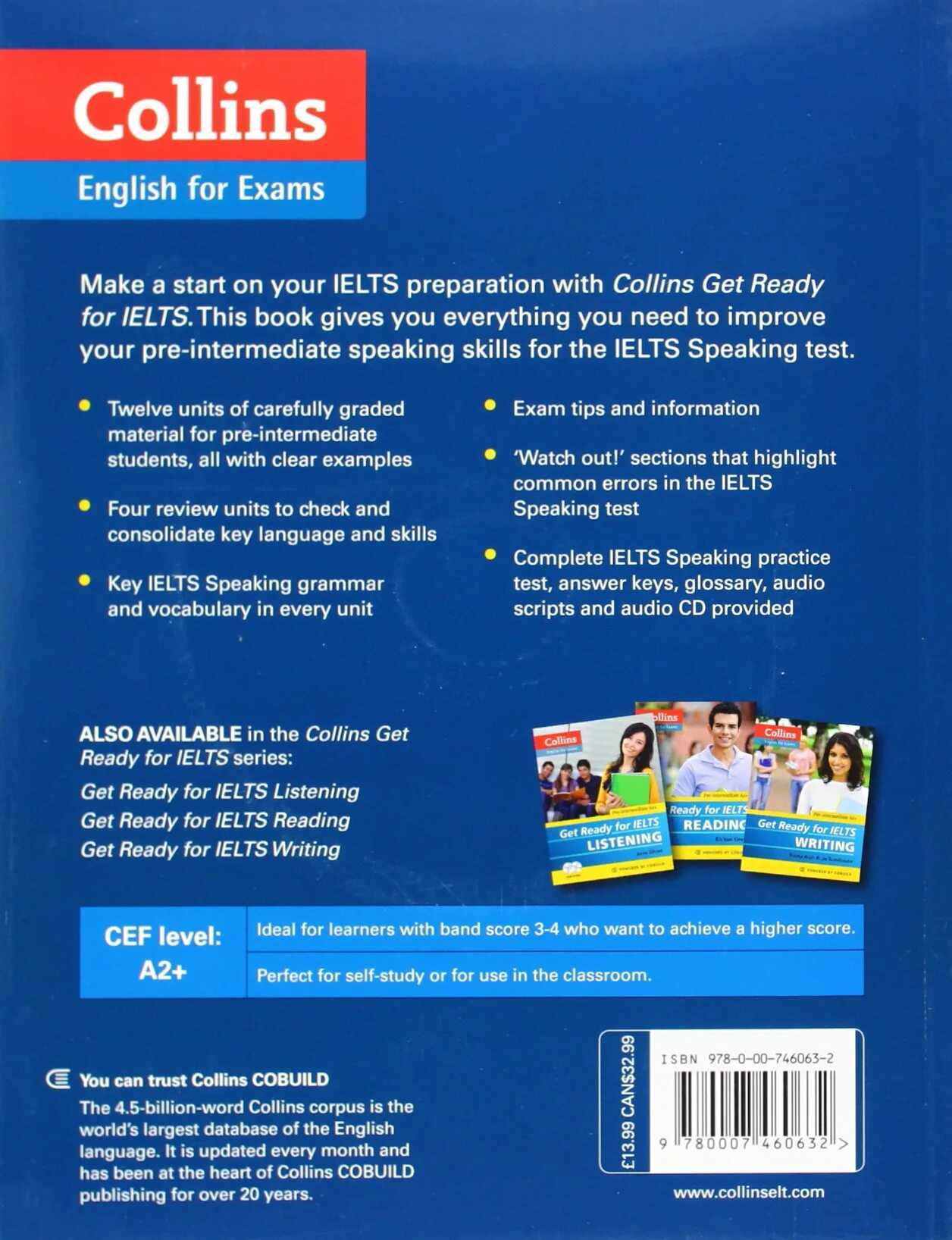 Ready for exams. Collins speaking for IELTS. Get ready for IELTS. Collins English for Exams. Collins Grammar for IELTS.