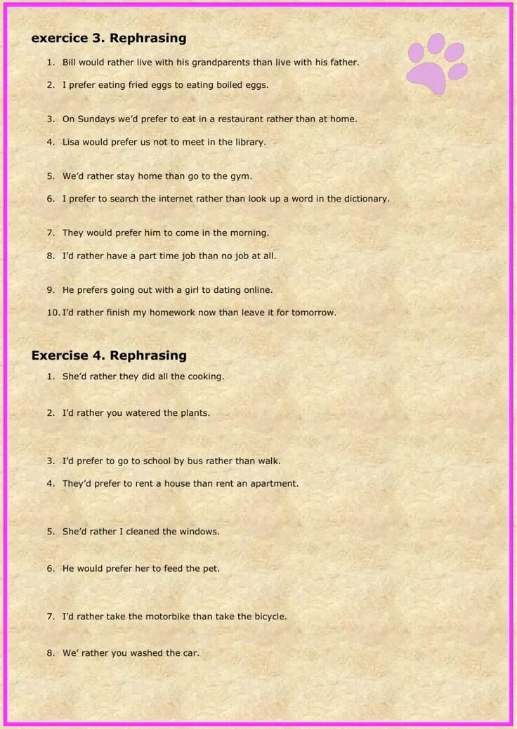 Exercises on would. Had better would rather exercises. prefer would rather exercises. would rather had better worksheets. would rather would prefer worksheets.