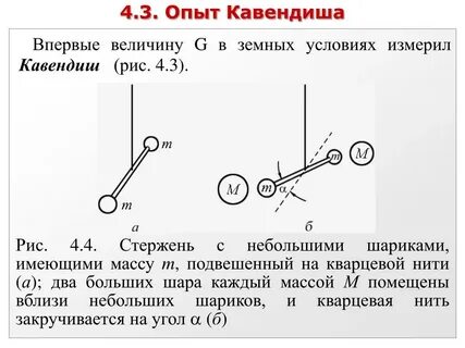 Опыт кавендиша по определению гравитационной постоянной