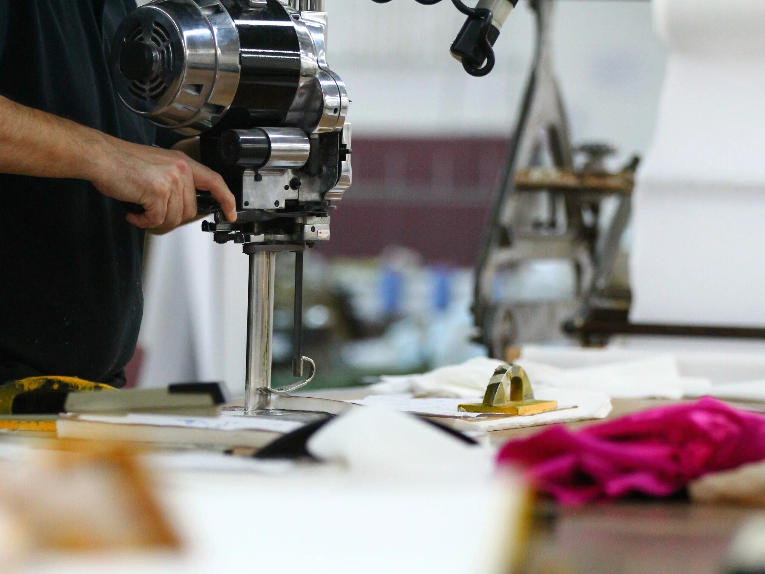 Manufacturing clothes. Garment Factory. Sewing Machine Factory. Clothing Production.