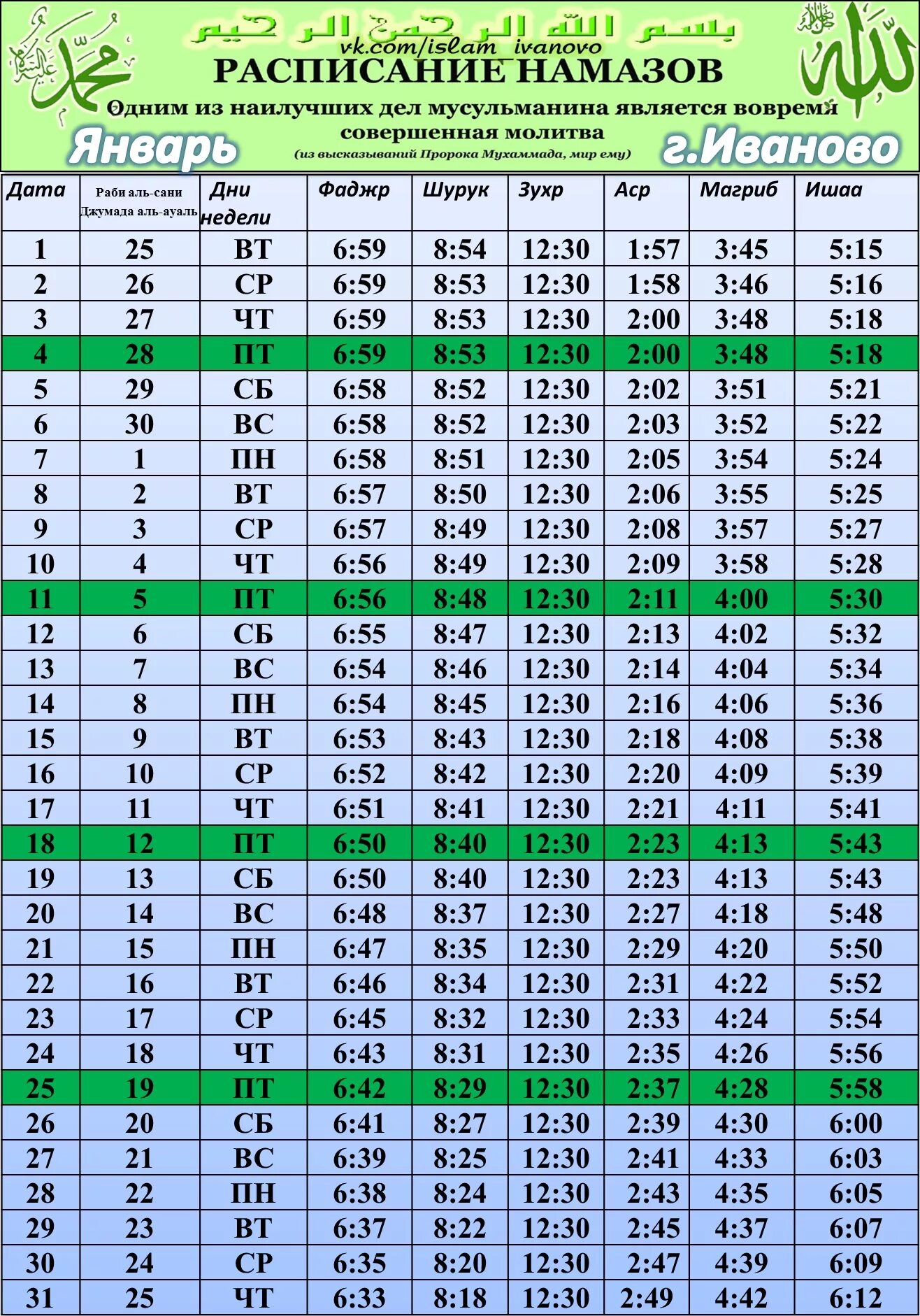 Расписание намаза. Календарь намаза. Время совершения намаза. График намазов на июль.