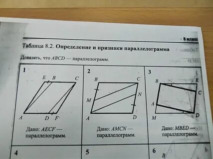 Амсн параллелограмм доказать что авсд параллелограмм