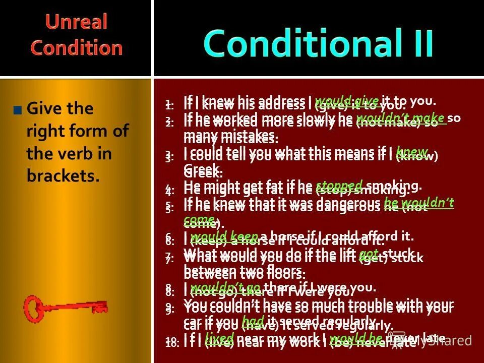 If i had (have) his phone number, i'd phone (phone) him. Предложения с wish. Stupid looking. If i knew his address i. I let you know.