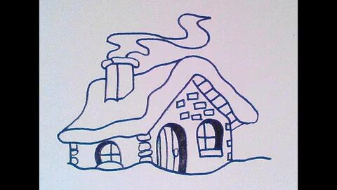 Как нарисовать дом зимой