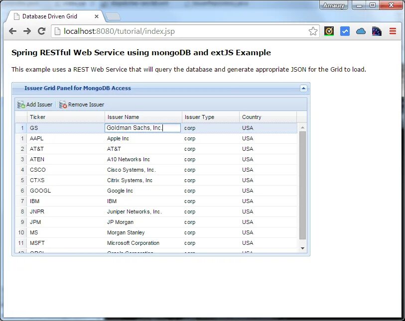Spring database. Extjs grid. spring rest service example. extjs examples. фильтры по критериям extjs.