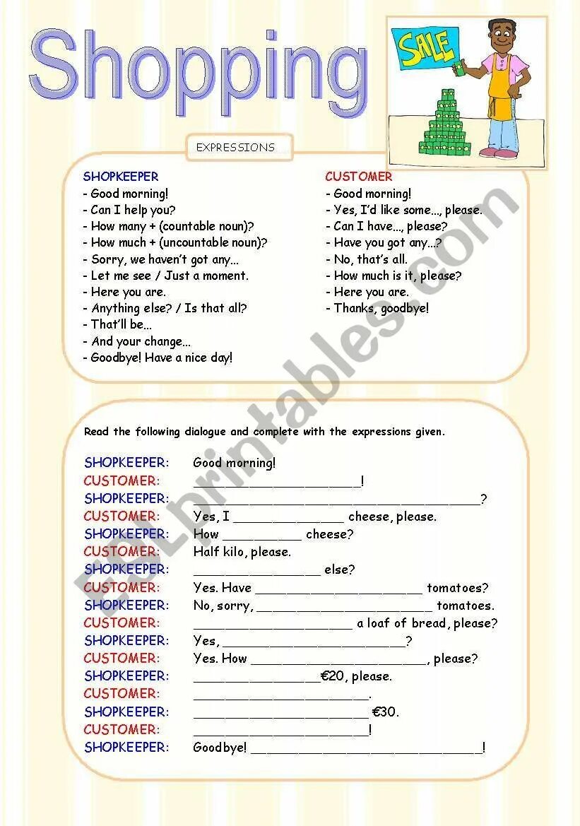 Complete the shopping dialogue. Диалоги в магазине Worksheet. Диалог в магазине на английском. Диалоги в магазине wordsheets. Shopping диалог на английском.