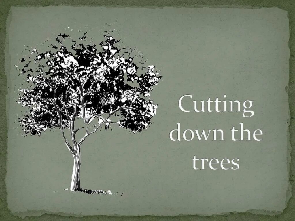 Cutting down Trees. Картинка Cut down Trees. Слайд под дерево. Мудрое дерево the end. Quite a few