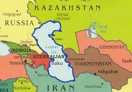 Каспийское море границы с какими странами