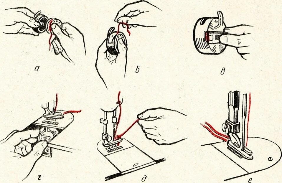 Как правильно вставлять нитку в швейную