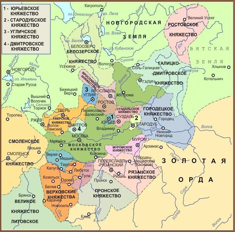 Описание 14 карты. Карта Московского княжества 14 века. Великое княжество Московское 14 век. Территория Великого Московского княжества XVI века. Карта Московского княжества 15 века.