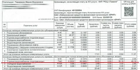 Объем услуг в жилом помещении