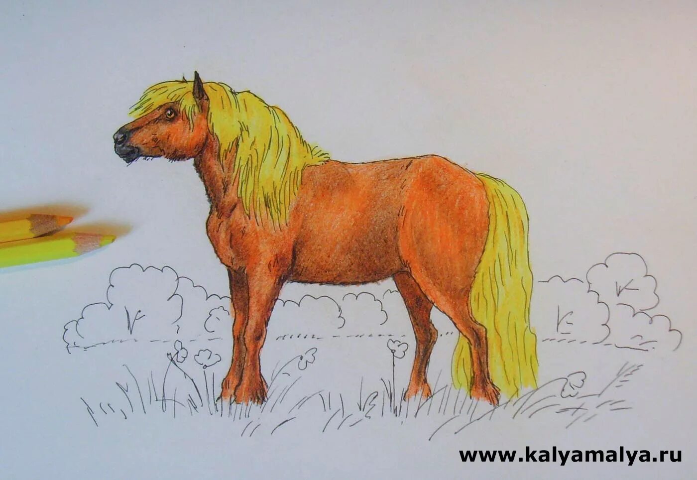 Конь с нераскрашенным хвостом. Конь с розовой гривой рисунок. Конь с не раскрашеным хвостом. Иллюстрация к рассказу конь с розовой гривой.