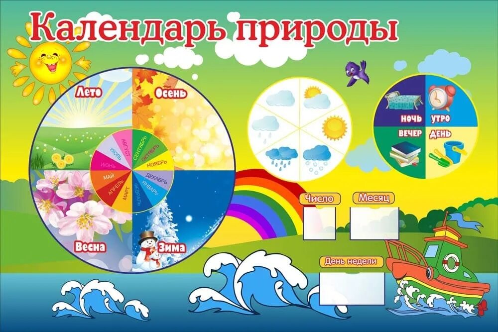 Календарь природы шаблон распечатать СТЕНД КАЛЕНДАРЬ ПРИРОДЫ