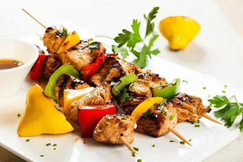 Шашлык свинина с овощами