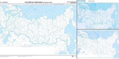 контурная карта россии географическая