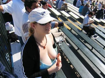 Down her blouse at the ball game ... #downblouse.