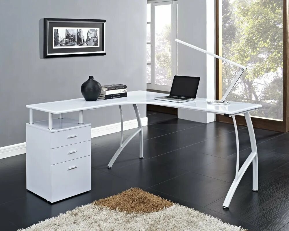 Компьютерный стол «Corner Desk». Стол письменный Axiom, белый. Письменный стол Trinity Desk. Стол компьютерный Homeoffice (белый, 1200х550х964 мм).