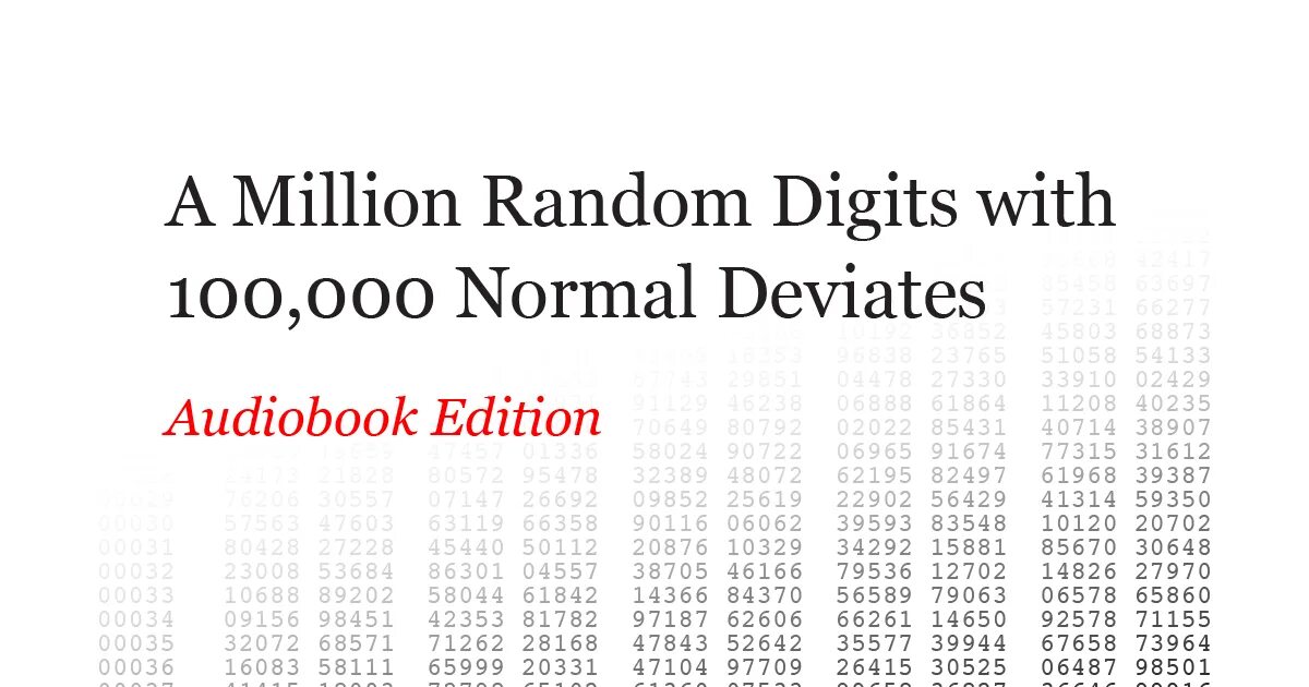Random digit. A million random digits with 100,000 normal deviates книга. arbitrary digit. случайный миллион. rand(int)=4 prerry random digit.