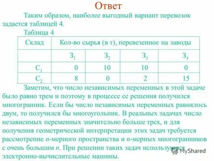 Предложите наиболее выгодный вариант поездки