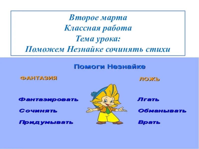 Незнайка тебе нужно писать стихи знаки препинания. Синквейн Незнайка. Стихи сочиненные Незнайкой. Помощь придумать стих. Урок с Незнайкой урок русского языка 1 класс.