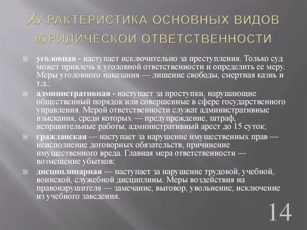 Выговор наказание по уголовному кодексу. Виды ответственности и наказания. виды уголовной ответственности. уголовное и административное наказание разница. характеристики административной и уголовной ответственности.