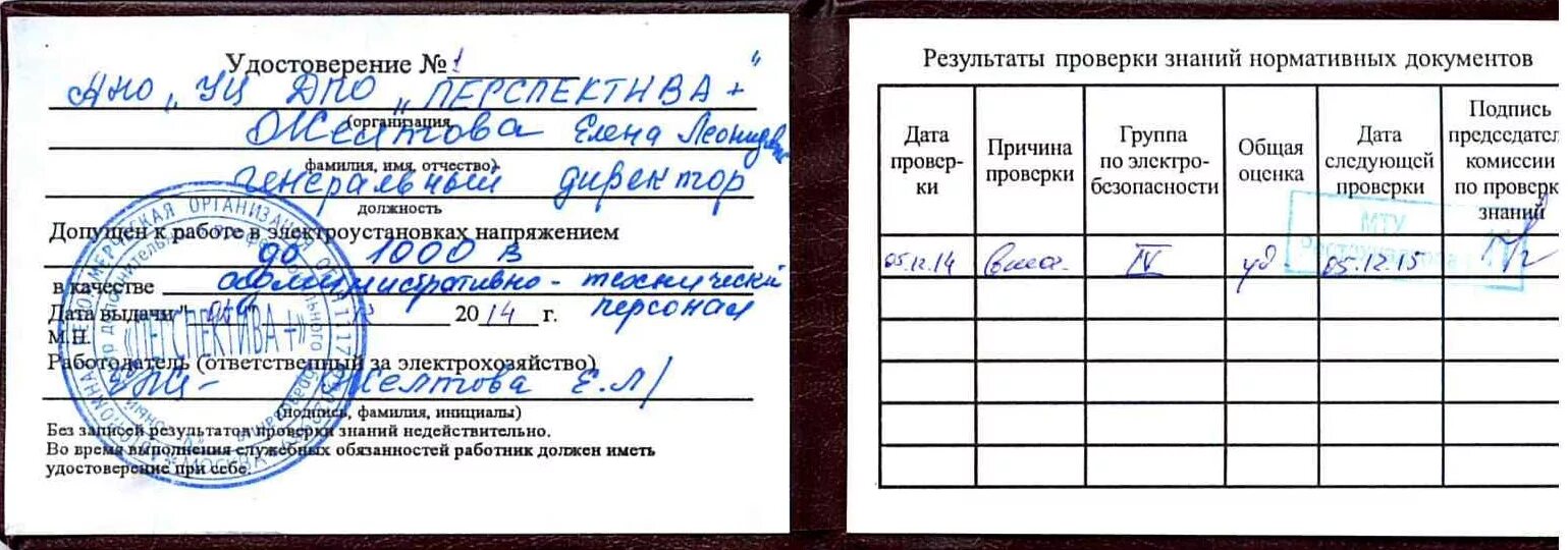 Ii группа до 1000 в. Допуск электрика 2 и 3 группы электробезопасности. Корочка электробезопасности 3 группа.