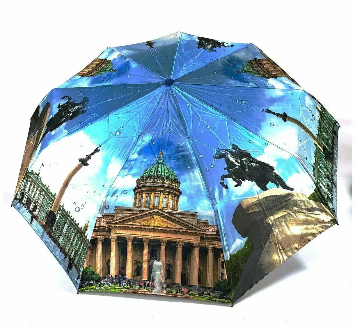 зонт с видами города. зонт с принтом питера. питер зонт. питер зонт. зонт с питером.
