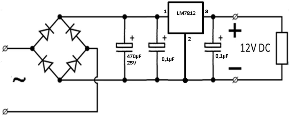 Схема стабилизированного источника питания 12 вольт. Схема стабилизированного блока питания на 12 вольт. Простой стабилизированный блок питания на 12 вольт. Стабилизированный блок питания на 12 вольт 1 ампер схема.