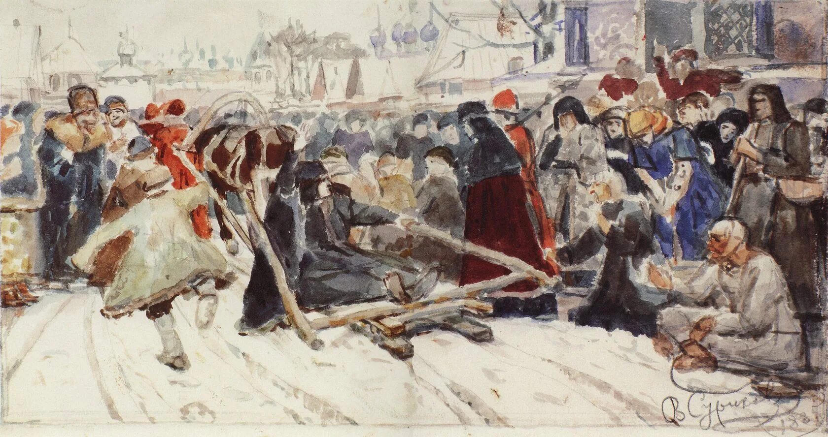 Суриков Боярыня Морозова. В. И. Суриков. Боярыня Морозова. 1884-1887.