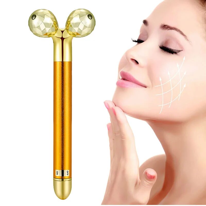 Massage stick. Роликовый вибромассажер для лица Energy Beauty Bar. 3d лифтинг-массажер для лица на вибрации Energy Beauty Bar. Beauty Bar 24k Golden Pulse facial Massager. Вибрационный роликовый массажер для лица face.