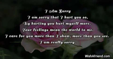 I am sorry that