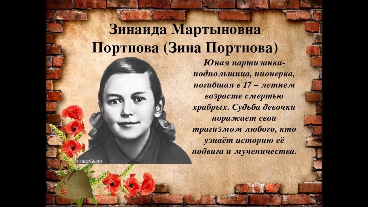 Подвиг портновой зинаиды. Зина Портнова (1926–1944).