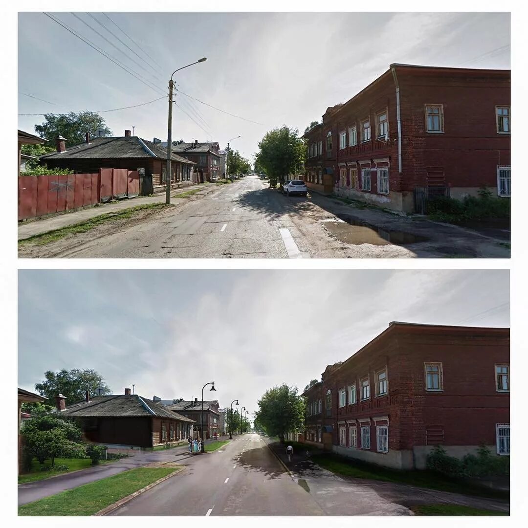 Старое на новое 5. Улица до и после. Россия до и после. Город было стало. Как выглядели бы российские города.