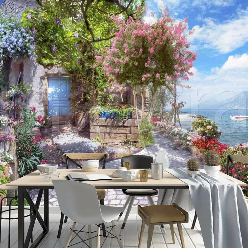 Обои расширяющие пространство в интерьере для кухни Photo 11 of 11 in Bringing Nature Inside by Petra Ford Dwell