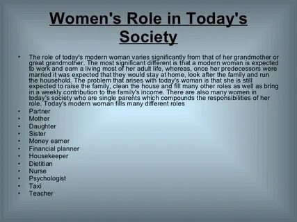 Role in the modern society