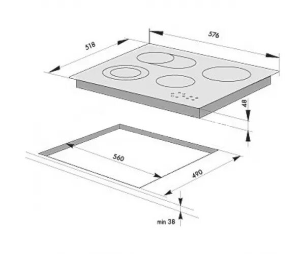 Вырез варочную панель. Electrolux ehf46547xk. Размер варочной панели на 4 конфорки Электролюкс. Габариты выреза варочной панели Electrolux ehf96240fk. Electrolux EHS 60040p.