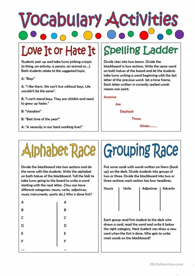 Activities Vocabulary. Vocabulary games and activities. For students activities Vocabulary. Elementary Vocabulary games. Topic activities